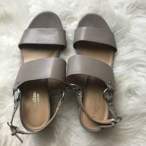 Taupe two strap sandals